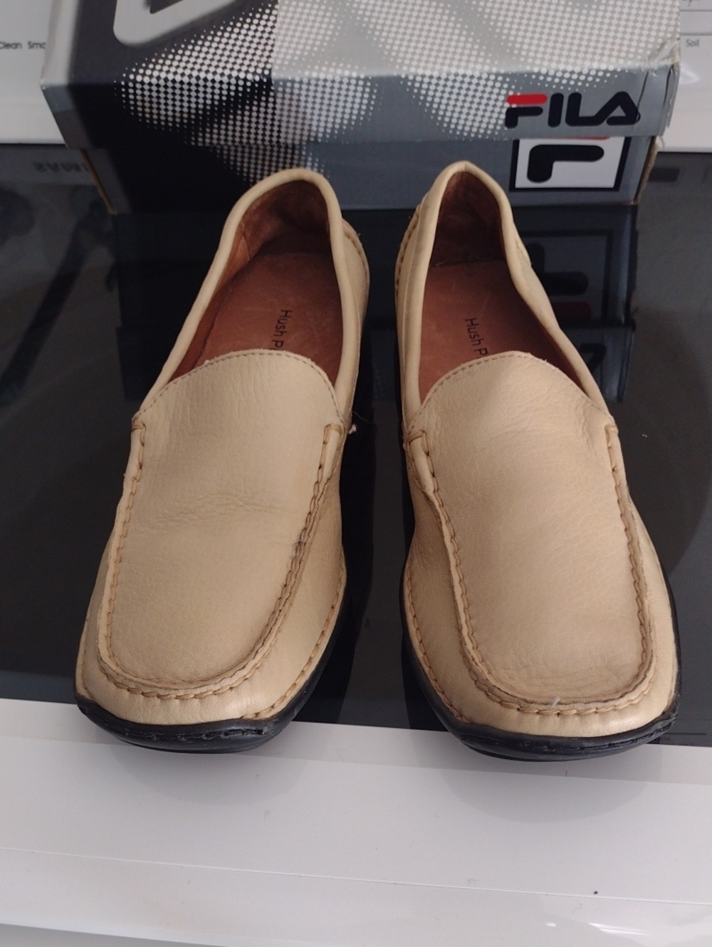 Fila Men's Tan Slip-On Leather Loafers
